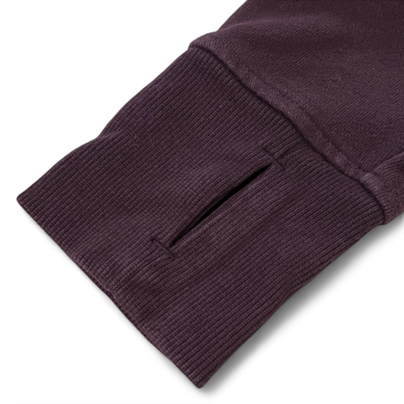 LULULEMON Floral Flock Pullover Black Cherry Purple Velvet Sz 8 - Picture 9 of 13